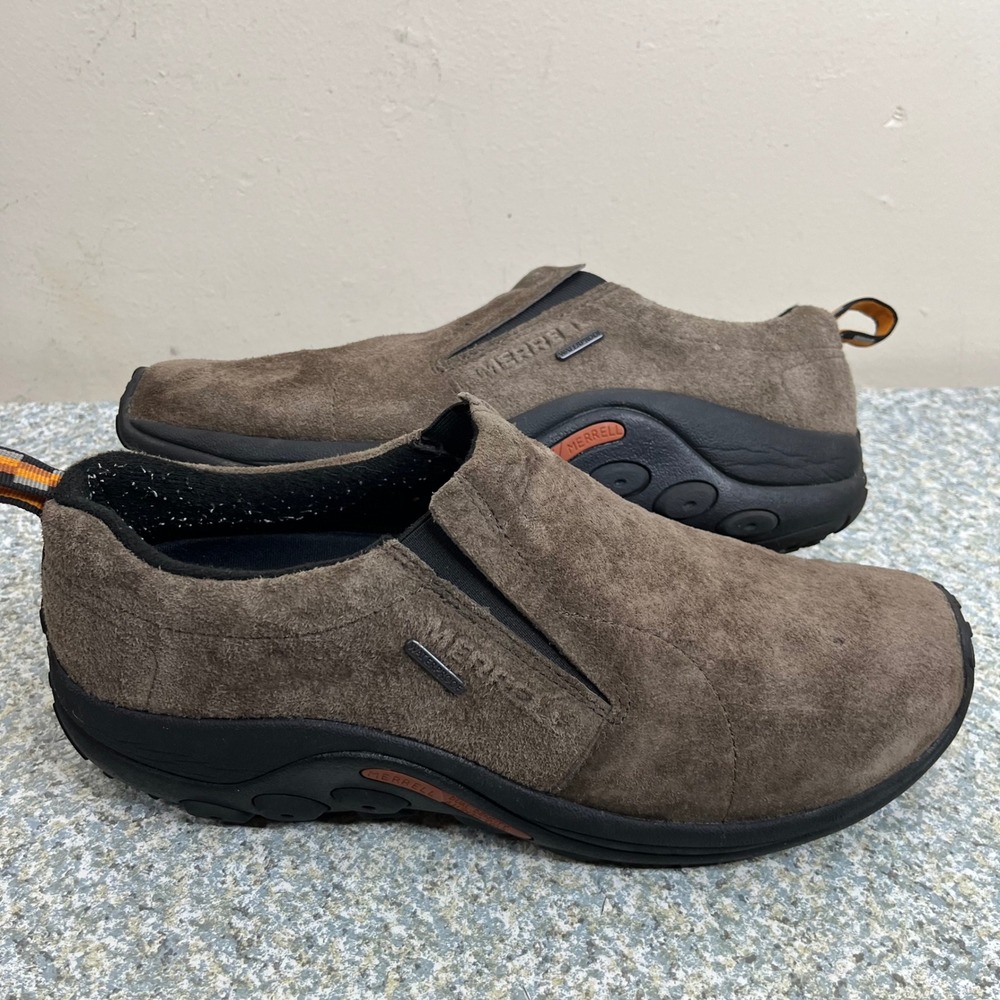Merrell Jungle Moc Mens 11 Brown Suede Waterproof Slip On Shoes Loafers J52931Z